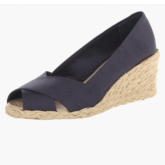 Ralph Lauren Women's Cecilia Wedge Navy Sandal Size 10 - Picture 2 of 4